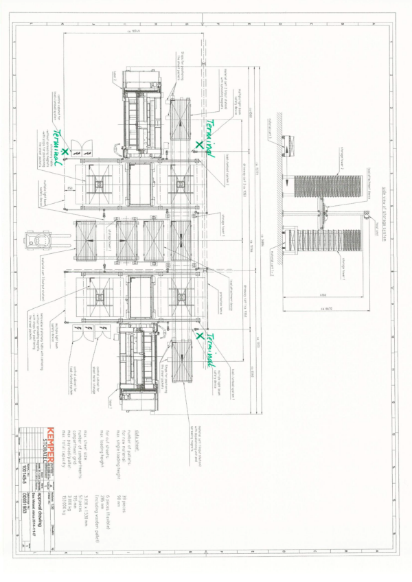 autom. Blechlager-Doppel-Turm, Kemper, 43 Kassetten, für Blechformat 1,50m x 3m, 3 to. / Kassette – Bild 11