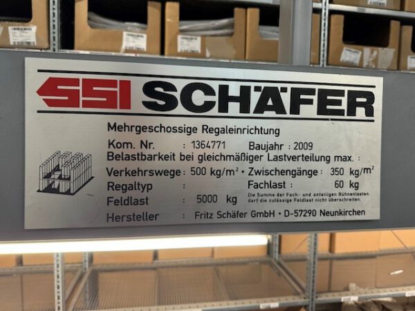 3 geschossige Fachbodenregalanlage, SSI Schäfer, R3000, ca. 2.480 Felder, ca. 8m hoch, 60kg pro Fachboden, mit speziellen „Feuerschutz- Fachböden“, Fachböden 1,30m x 0,60m lagertechnik