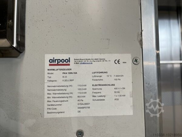 Hallenheizung, Zentralgasheizung airpool mit ca. 80m Rohr – Bild 2