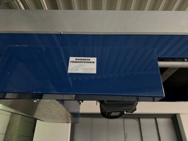 Kleiner „Sorter“ mit 12 Zielen, von AMI mit Fördertechnikanlage Overbeck inkl. Scanner, Steuerung, Waage, Kurven, Steigförderer, Gurtförderer, etc lagertechnik