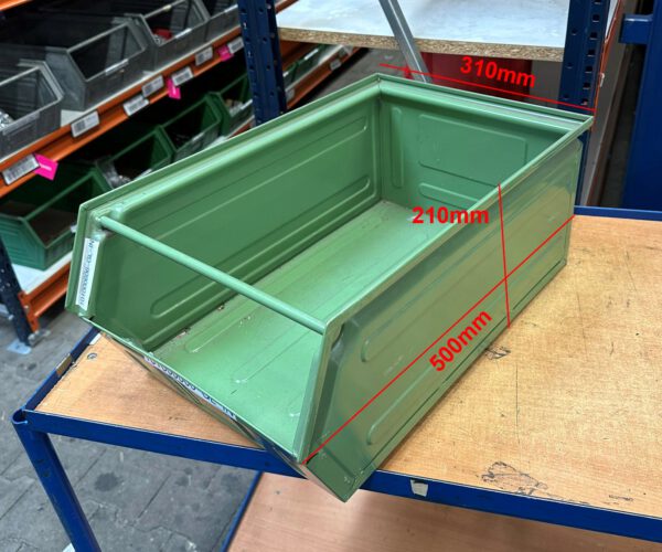 4.900 Stück Sichtlagerstapelkisten, Metall, ähnlich Typ: 14/7-1, ca. 720 x 448x 295mm und Typ: 14/7-2 l 50 x 30 x 20cm, mit Tragstab lagertechnik