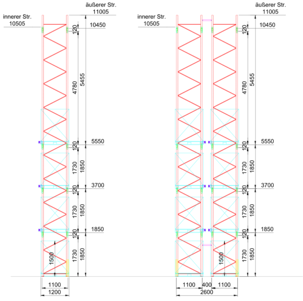 Palettenregal, Bito, ca. 10,45m hoch, bis zu 1 to / Palette, ca. 2.100 Stellplätze lagertechnik