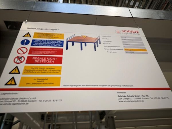 Stahlbau-Lagerbühne, Schulte, 533m2, 500kg Traglast pro m2 – Bild 11