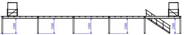 Stahlbau-Lagerbühne, Schulte, 533m2, 500kg Traglast pro m2 – Bild 8