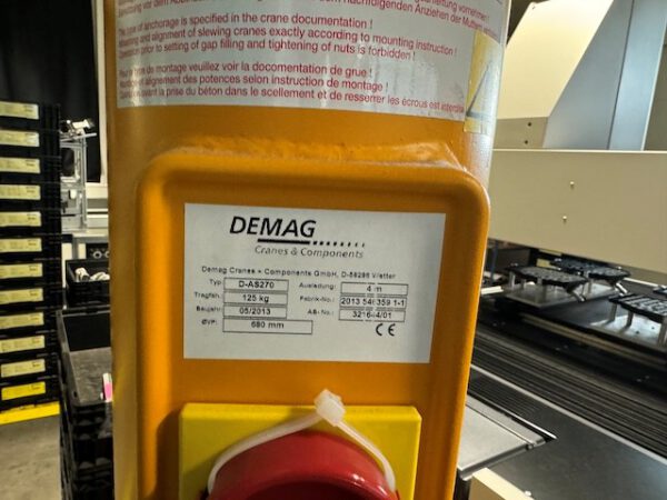 Säulenschwenkkran, Demag, 125kg, Ausladung 4m lagertechnik