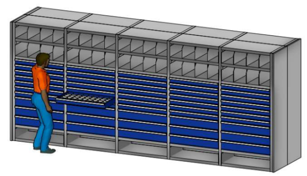 317 Stück, Schubladenschrank / Schubladenregal, sehr stabil, Garant, 10 Schubladen und 2 Fächer mit Trenner – Bild 5