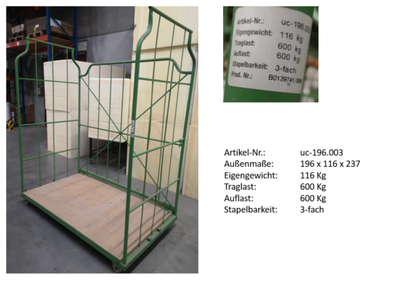 400 Stück Corletten, Breite 1,96m breit, 2 Höhen lagertechnik